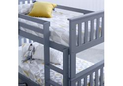 3ft All Pine Wood Bunk Bed with a Dark Grey finish. Splits into 2 beds 3